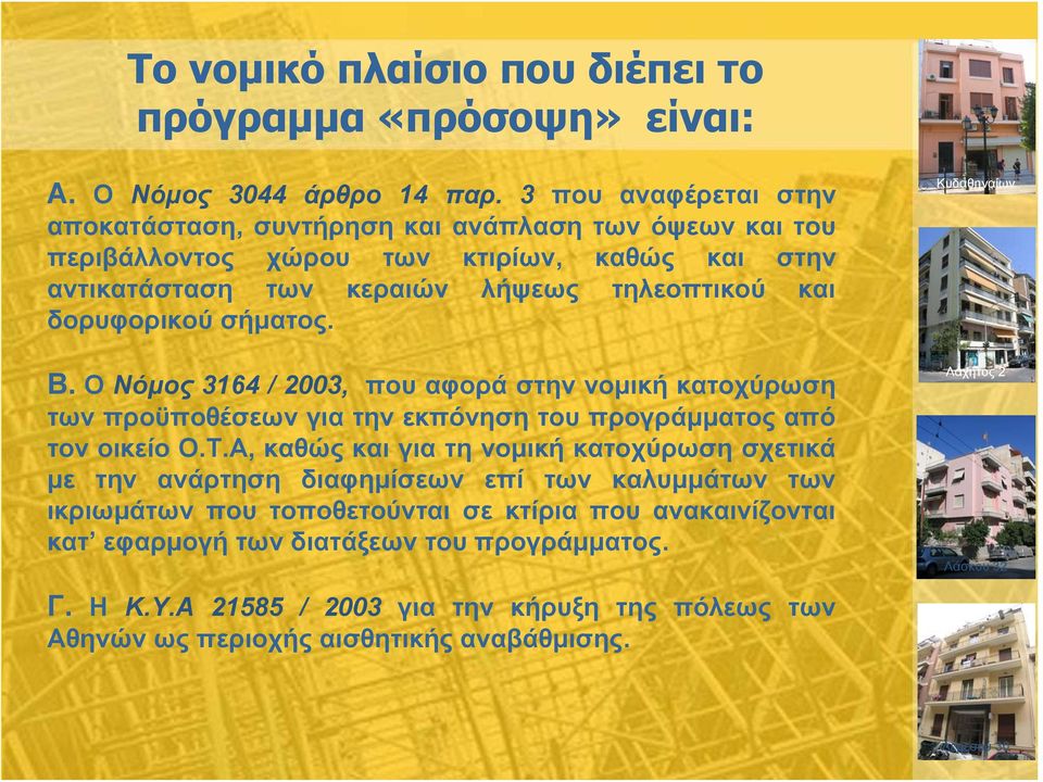 σήματος. Κυδαθηναίων Β. Ο Νόμος 3164 / 2003, που αφορά στην νομική κατοχύρωση τωνπροϋποθέσεωνγιατηνεκπόνησητουπρογράμματοςαπό τον οικείο Ο.Τ.