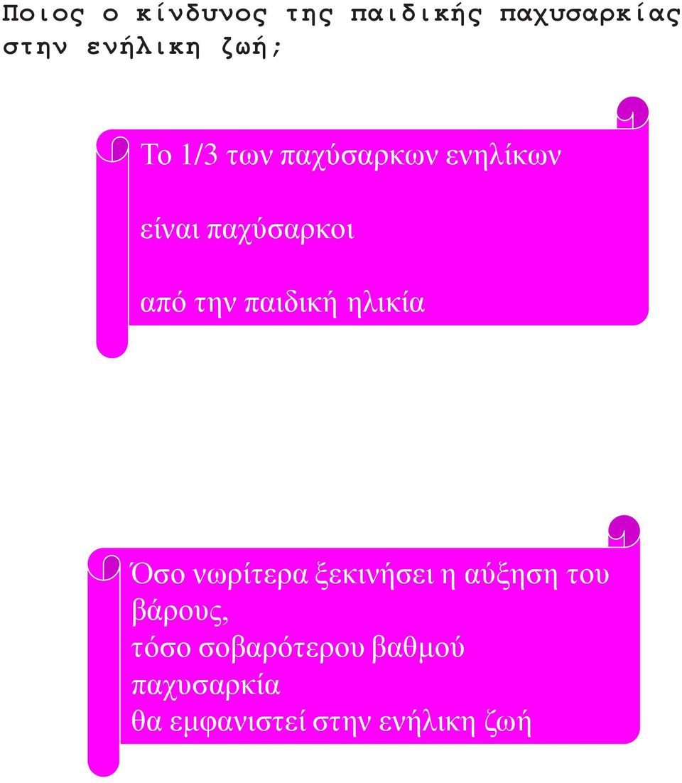 παιδική ηλικία Όσο νωρίτερα ξεκινήσει η αύξηση του βάρους,