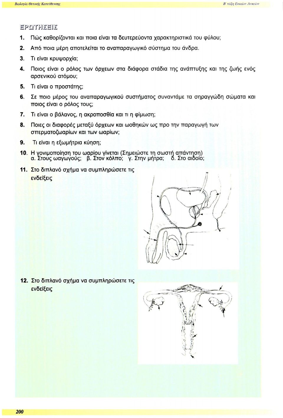 Σε ποιο μέρος του αναπαραγωγικού συστήματος συναντάμε τα σηραγγώδη σώματα και ποιος είναι ο ρόλος τους; 7. Τι είναι ο βάλανος, η ακροποσθία και τι η φίμωση; 8.