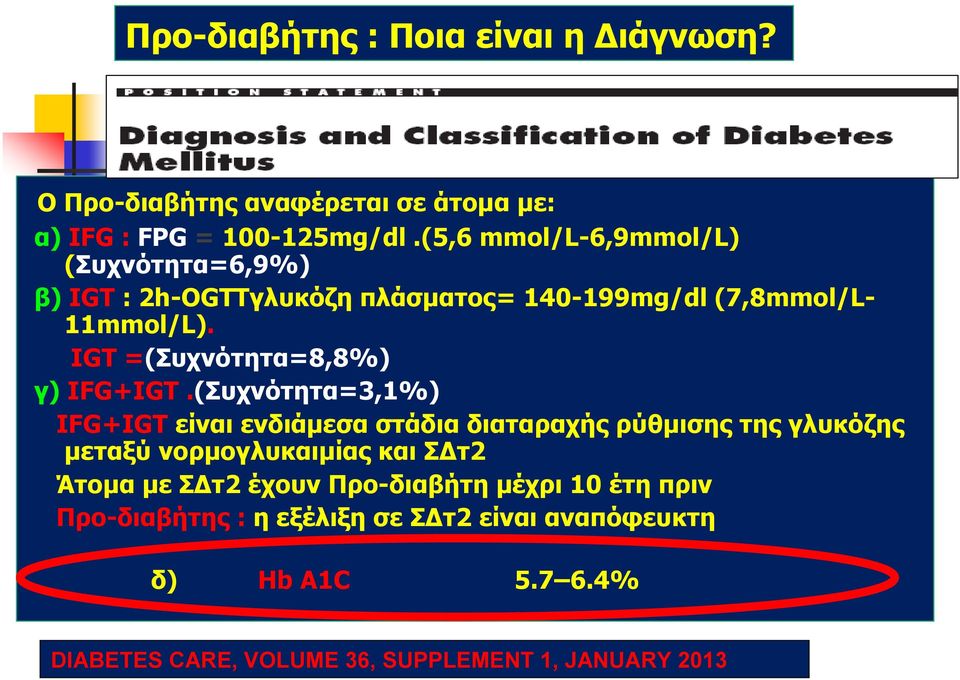 IGT =(Συχνότητα=8,8%) γ) IFG+IGT.