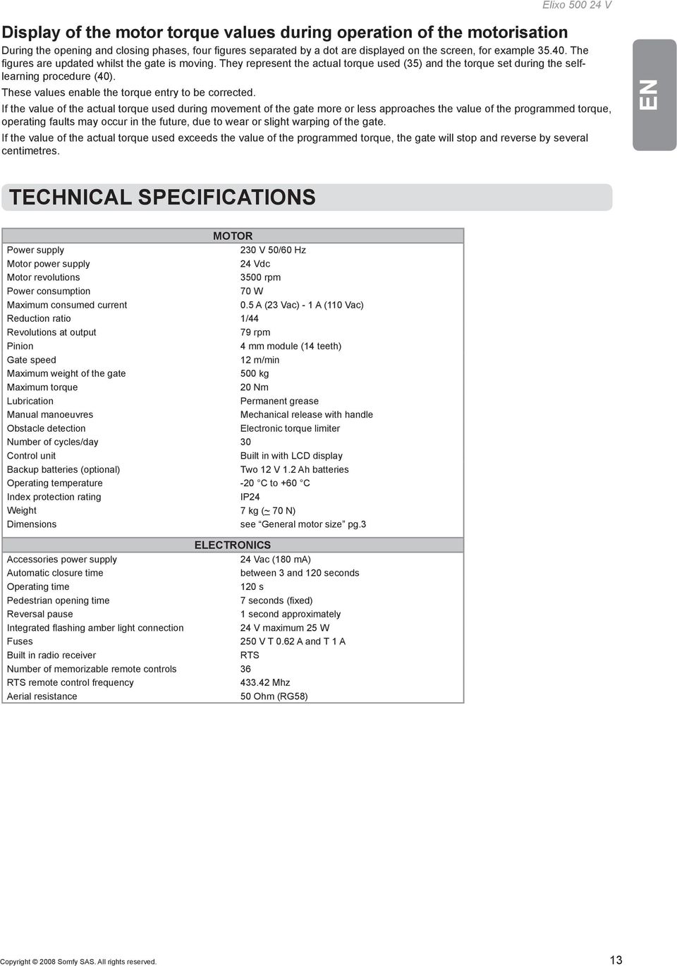 These values enable the torque entry to be corrected.