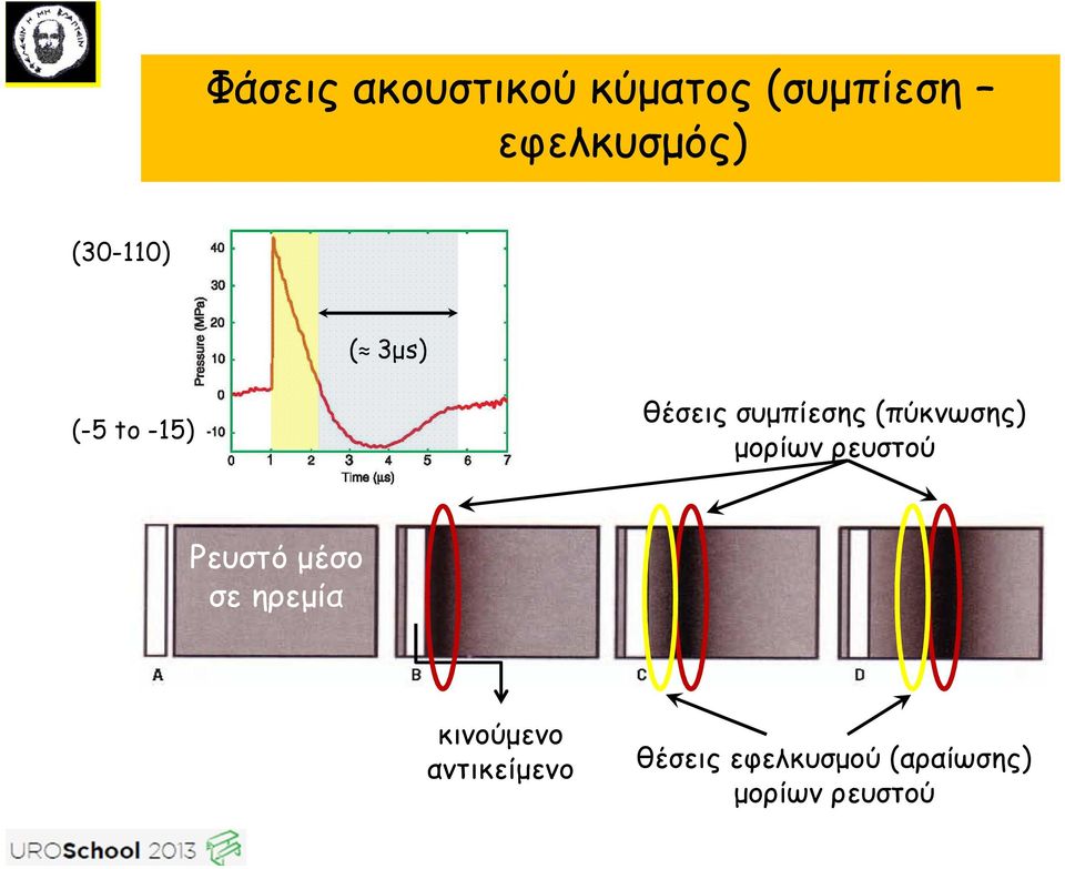 (πύκνωσης) µορίων ρευστού Ρευστό µέσο σε ηρεµία