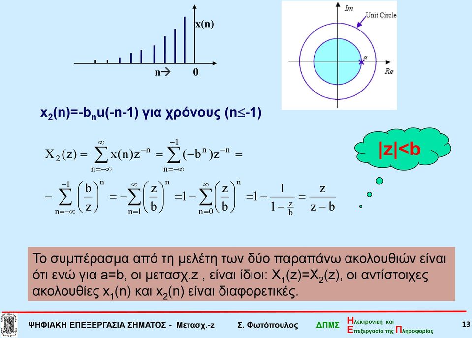 μελέτη των δύο παραπάνω ακολουθιών είναι ότι ενώ για a=b, οι μετασχ.