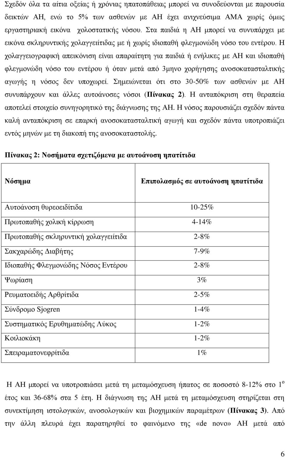 Η χολαγγειογραφική απεικόνιση είναι απαραίτητη για παιδιά ή ενήλικες με ΑΗ και ιδιοπαθή φλεγμονώδη νόσο του εντέρου ή όταν μετά από 3μηνο χορήγησης ανοσοκατασταλτικής αγωγής η νόσος δεν υποχωρεί.