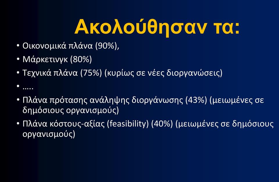 . Πλάνα πρότασης ανάληψης διοργάνωσης (43%) (μειωμένες σε