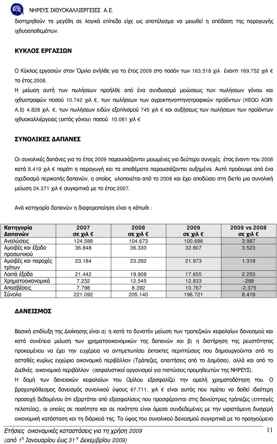 742 χιλ, των πωλήσεων των αγροκτηνοπτηνοτροφικών προϊόντων (KEGO AGRI A.E) 4.828 χιλ.