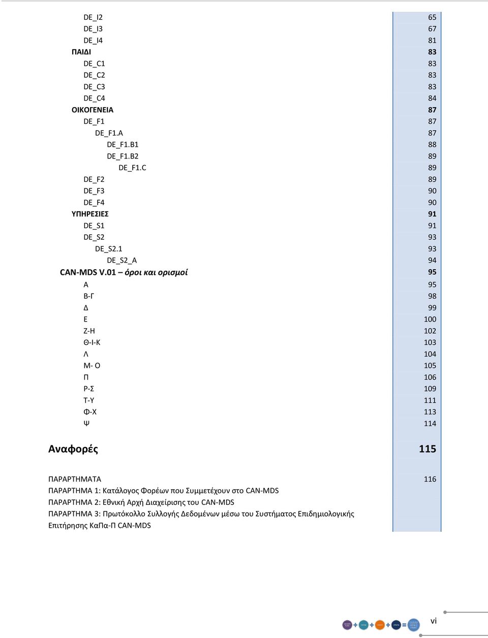 01 όροι και ορισμοί 95 A 95 B-Γ 98 Δ 99 E 100 Ζ-Η 102 Θ-Ι-Κ 103 Λ 104 Μ- Ο 105 Π 106 Ρ-Σ 109 Τ-Υ 111 Φ-Χ 113 Ψ 114 Αναφορές 115 ΠΑΡΑΡΤΗΜΑΤΑ 116