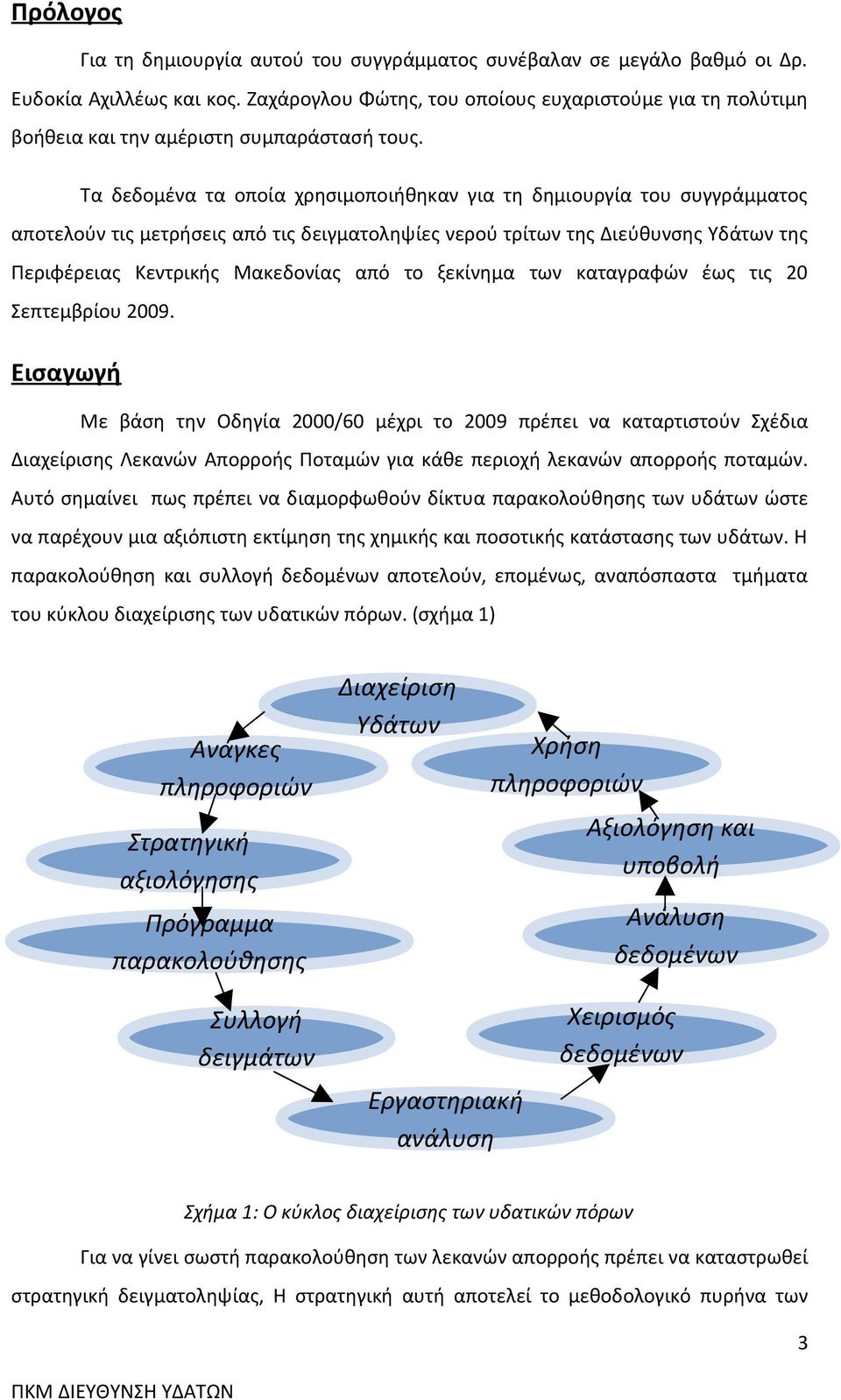 Τα δεδομένα τα οποία χρησιμοποιήθηκαν για τη δημιουργία του συγγράμματος αποτελούν τις μετρήσεις από τις δειγματοληψίες νερού τρίτων της Διεύθυνσης Υδάτων της Περιφέρειας Κεντρικής Μακεδονίας από το