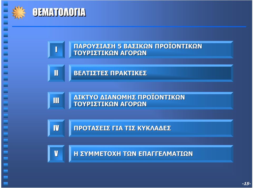 ΙΚΤΥΟ ΙΑΝΟΜΗΣ ΠΡΟΪΟΝΤΙΚΩΝ ΤΟΥΡΙΣΤΙΚΩΝ ΑΓΟΡΩΝ IV