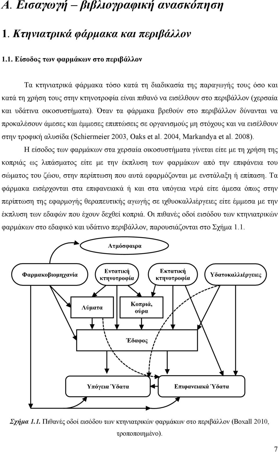 1. Είσοδος των φαρμάκων στο περιβάλλον Τα κτηνιατρικά φάρμακα τόσο κατά τη διαδικασία της παραγωγής τους όσο και κατά τη χρήση τους στην κτηνοτροφία είναι πιθανό να εισέλθουν στο περιβάλλον (χερσαία