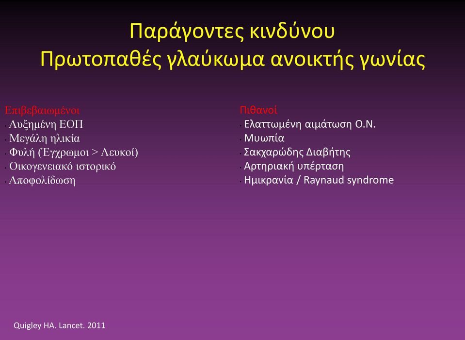 ιστορικό Αποφολίδωση Πιθανοί Ελαττωμένη αιμάτωση Ο.Ν.