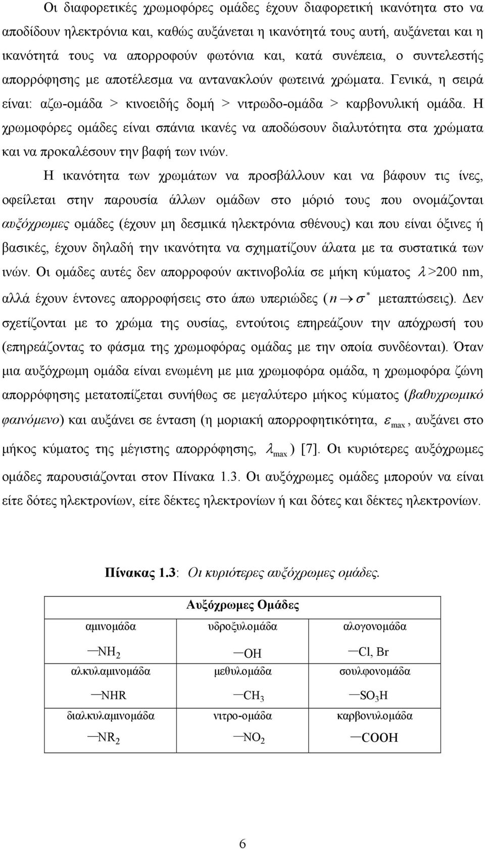 Η χρωμοφόρες ομάδες είναι σπάνια ικανές να αποδώσουν διαλυτότητα στα χρώματα και να προκαλέσουν την βαφή των ινών.