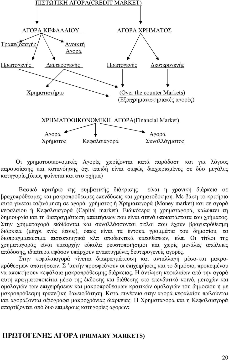 επειδή είναι σαφώς διαχωρισμένες σε δύο μεγάλες κατηγορίες(όπως φαίνεται και στο σχήμα) Βασικό κριτήριο της συμβατικής διάκρισης είναι η χρονική διάρκεια σε βραχυπρόθεσμες και μακροπρόθεσμες