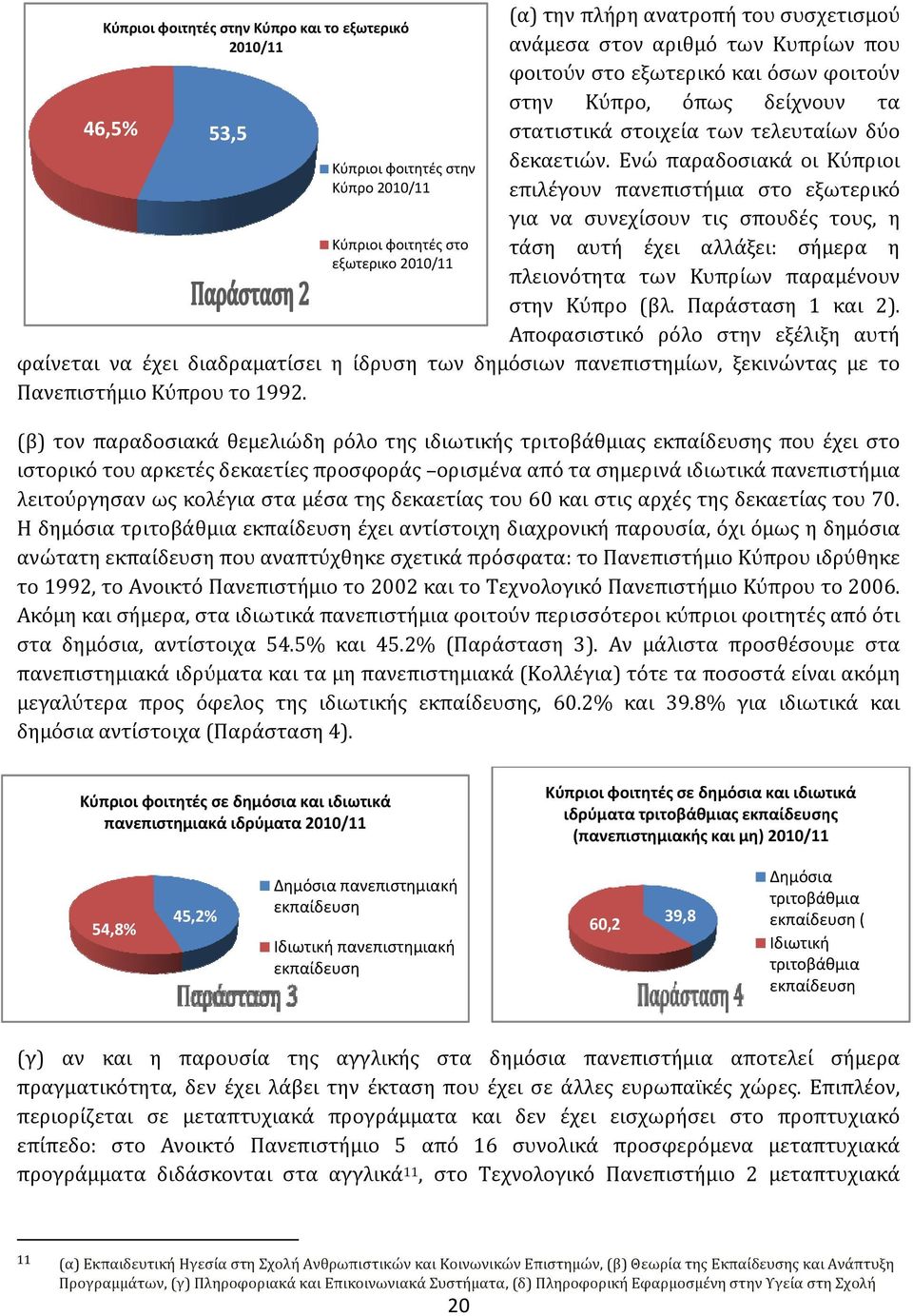 Ενώ παραδοσιακά οι Κύπριοι Κύπρο 2010/11 επιλέγουν πανεπιστήμια στο εξωτερικό για να συνεχίσουν τις σπουδές τους, η Κύπριοι φοιτητές στο τάση αυτή έχει αλλάξει: σήμερα η εξωτερικο 2010/11 πλειονότητα