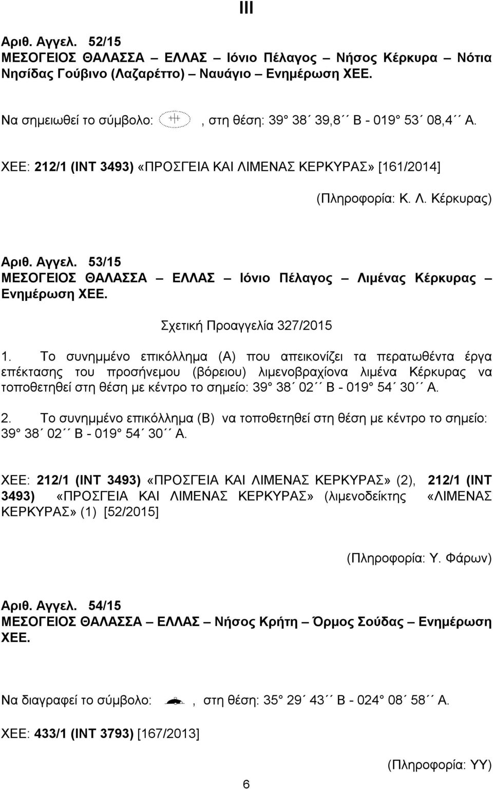 Σχετική Προαγγελία 327/2015 1.