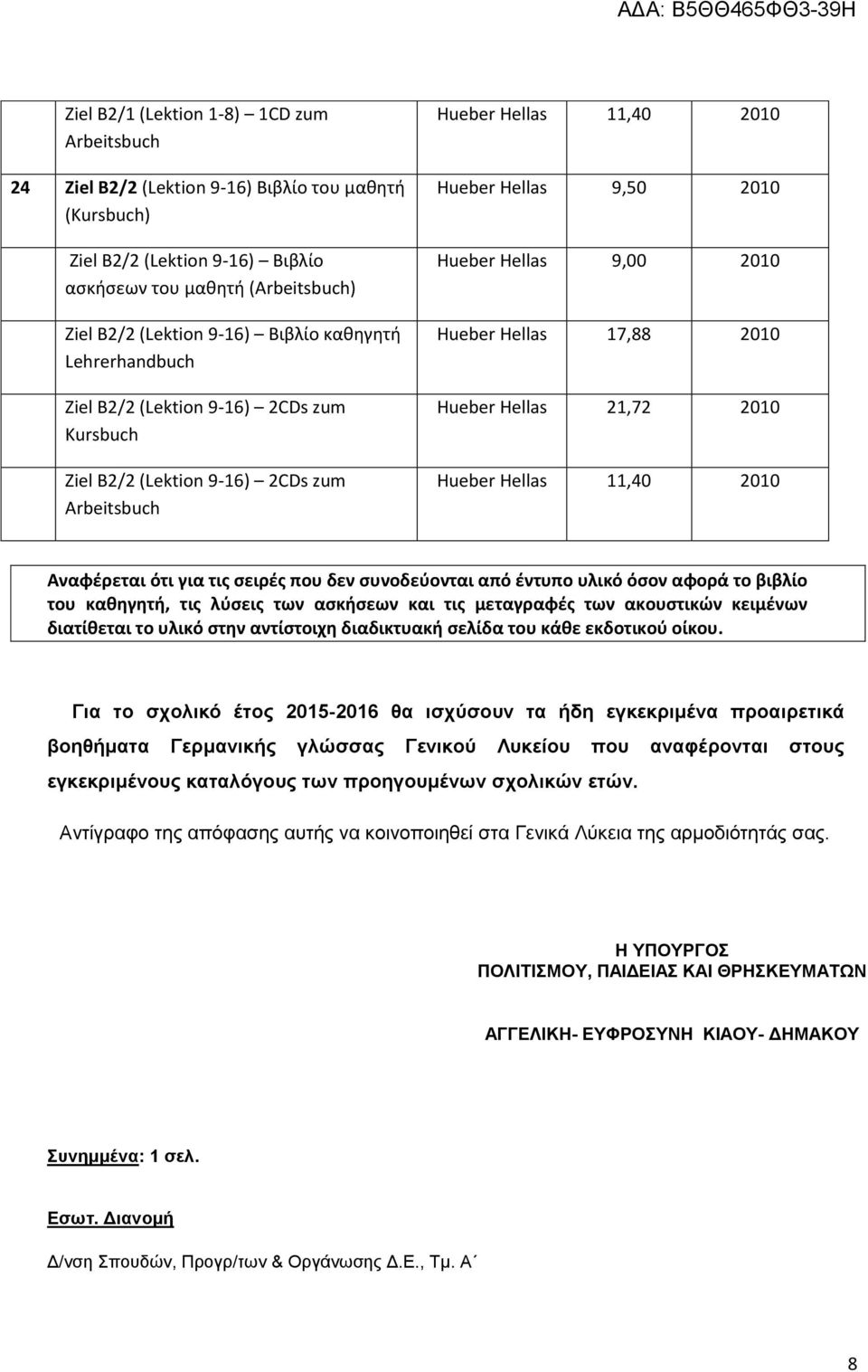 συνοδεύονται από έντυπο υλικό όσον αφορά το βιβλίο του καθηγητή, τις λύσεις των ασκήσεων και τις μεταγραφές των ακουστικών κειμένων διατίθεται το υλικό στην αντίστοιχη διαδικτυακή σελίδα του κάθε