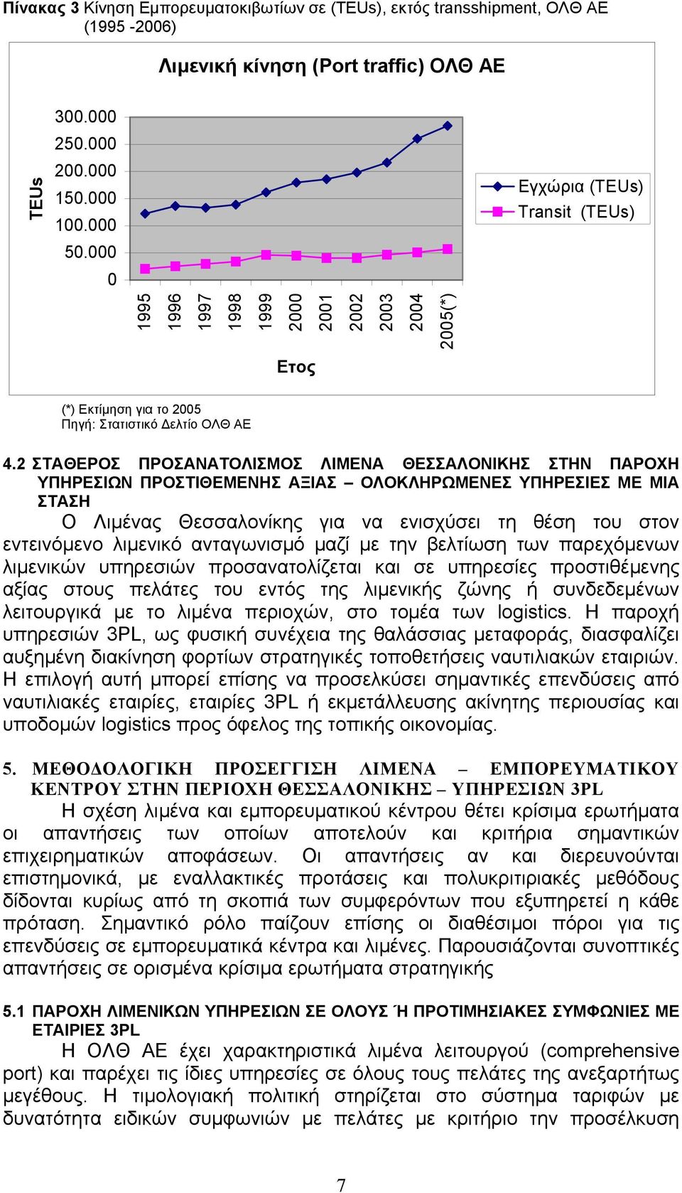 2 ΣΤΑΘΕΡΟΣ ΠΡΟΣΑΝΑΤΟΛΙΣΜΟΣ ΛΙΜΕΝΑ ΘΕΣΣΑΛΟΝΙΚΗΣ ΣΤΗΝ ΠΑΡΟΧΗ ΥΠΗΡΕΣΙΩΝ ΠΡΟΣΤΙΘΕΜΕΝΗΣ ΑΞΙΑΣ ΟΛΟΚΛΗΡΩΜΕΝΕΣ ΥΠΗΡΕΣΙΕΣ ΜΕ ΜΙΑ ΣΤΑΣΗ Ο Λιµένας Θεσσαλονίκης για να ενισχύσει τη θέση του στον εντεινόµενο