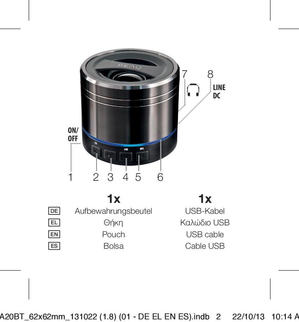 EN Pouch USB cable ES Bolsa Cable USB