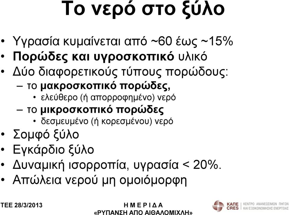 απορροφημένο) νερό το μικροσκοπικό πορώδες δεσμευμένο (ή κορεσμένου) νερό