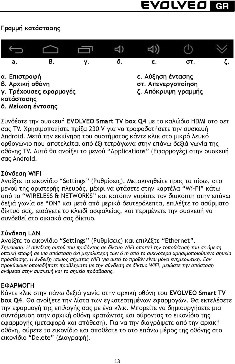 Μετά την εκκίνηση του συστήματος κάντε κλικ στο μικρό λευκό ορθογώνιο που αποτελείται από έξι τετράγωνα στην επάνω δεξιά γωνία της οθόνης TV.