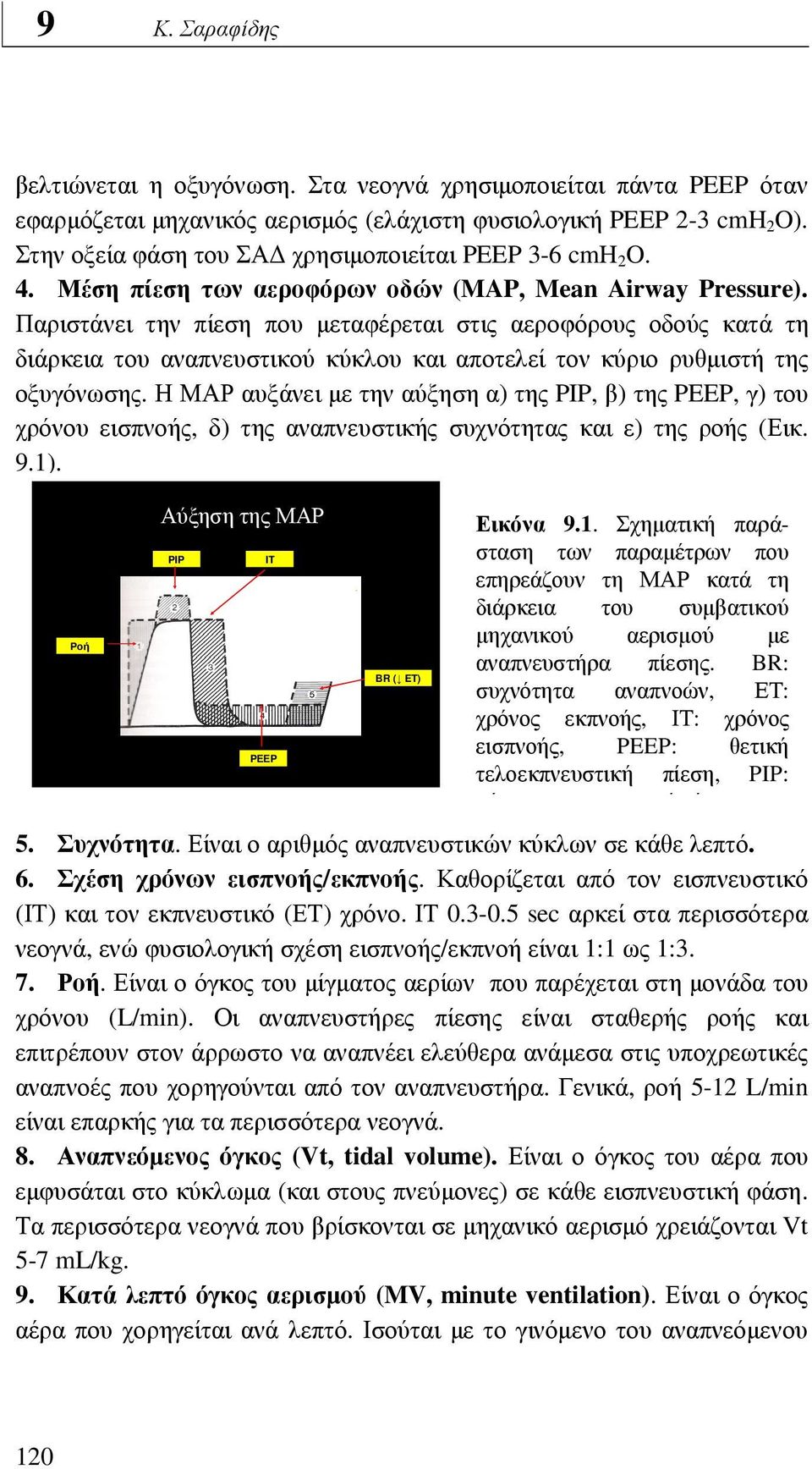 Παριστάνει την πίεση που µεταφέρεται στις αεροφόρους οδούς κατά τη διάρκεια του αναπνευστικού κύκλου και αποτελεί τον κύριο ρυθµιστή της οξυγόνωσης.