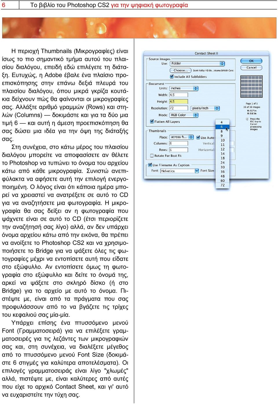 Αλλάξτε αριθμό γραμμών (Rows) και στηλών (Columns) δοκιμάστε και για τα δύο μια τιμή 6 και αυτή η άμεση προεπισκόπηση θα σας δώσει μια ιδέα για την όψη της διάταξής σας.