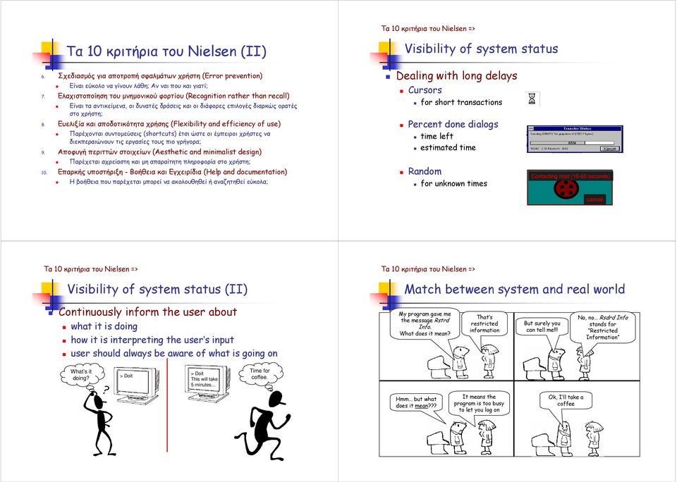 Ευελιξία και αποδοτικότητα χρήσης (Flexibility and efficiency of use) Παρέχονται συντοµεύσεις (shortcuts) έτσι ώστε οι έµπειροι χρήστες να διεκπεραιώνουν τις εργασίες τους πιο γρήγορα; 9.