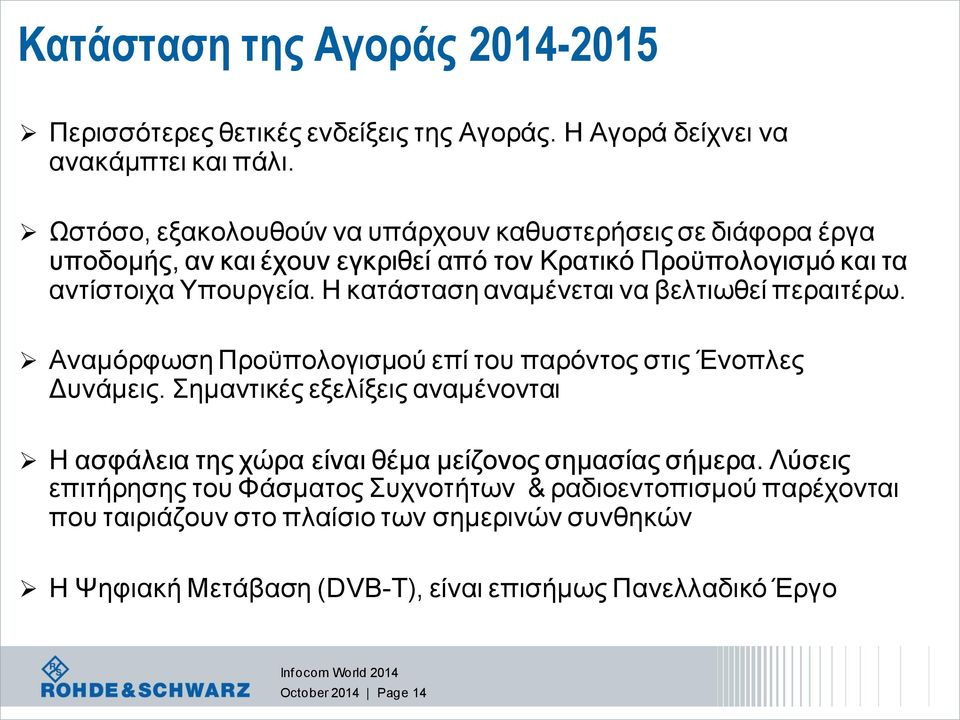 Η κατάσταση αναμένεται να βελτιωθεί περαιτέρω. Αναμόρφωση Προϋπολογισμού επί του παρόντος στις Ένοπλες Δυνάμεις.