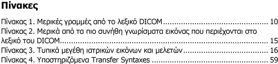 Μερικά από τα πιο συνήθη γνωρίσματα εικόνας που περιέχονται στο