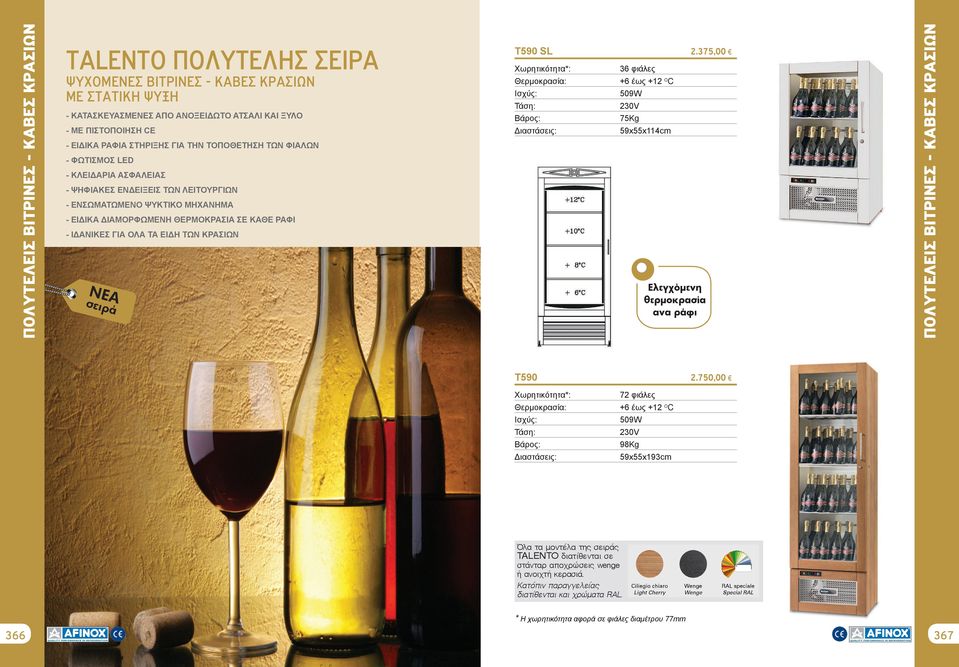 ΨΥΚΤΙΚΌ ΜΗΧΑΝΗΜΑ - ΕΙΔΙΚΑ ΔΙΑΜΌΡΦΩΜΕΝΗ ΘΕΡΜΌΚΡΑΣΙΑ ΣΕ ΚΑΘΕ ΡΑΦΙ - ΙΔΑΝΙΚΕΣ ΓΙΑ ΌΛΑ ΤΑ ΕΙΔΗ ΤΩΝ ΚΡΑΣΙΩΝ N EA σειρ Eλεγχόμενη θερμοκρασία ανα ράφι ά Τ590 *: : : : ΠΟΛΥΤΕΛΕΙΣ ΒΙΤΡΙΝΕΣ - ΚΑΒΕΣ ΚΡΑΣΙΩΝ