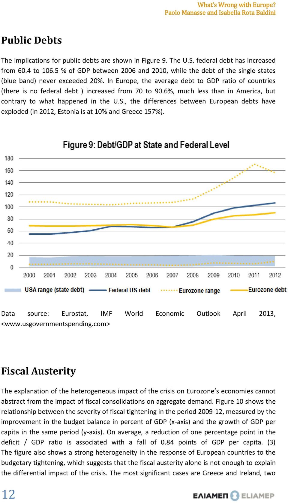 In Europe, the average debt to GDP ratio of countries (there is no federal debt ) increased from 70 to 90.6%, much less than in America, but contrary to what happened in the U.S.