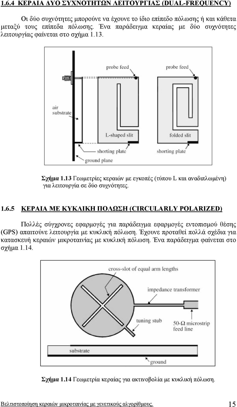 5 ΚΕΡΑΙΑ ΜΕ ΚΥΚΛΙΚΗ ΠΟΛΩΣΗ (CIRCULARLY POLARIZED) Πολλές σύγχρονες εφαρµογές για παράδειγµα εφαρµογές εντοπισµού θέσης (GPS) απαιτούνε λειτουργία µε κυκλική πόλωση.