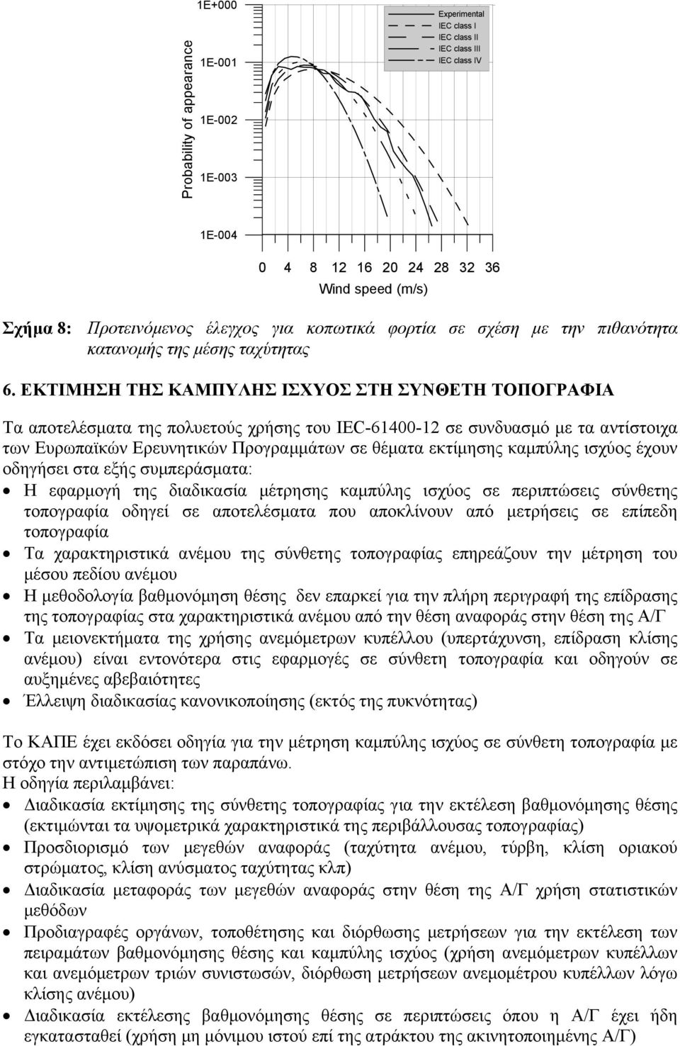 ΕΚΤΙΜΗΣΗ ΤΗΣ ΚΑΜΠΥΛΗΣ ΙΣΧΥΟΣ ΣΤΗ ΣΥΝΘΕΤΗ ΤΟΠΟΓΡΑΦΙΑ Τα αποτελέσµατα της πολυετούς χρήσης του IEC-61400-12 σε συνδυασµό µε τα αντίστοιχα των Ευρωπαϊκών Ερευνητικών Προγραµµάτων σε θέµατα εκτίµησης