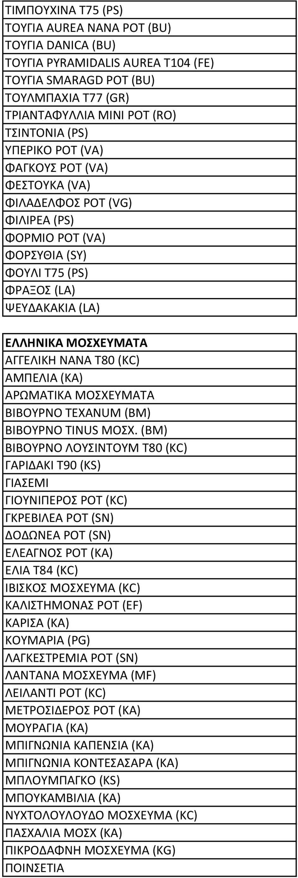 ΑΡΩΜΑΤΙΚΑ ΜΟΣΧΕΥΜΑΤΑ ΒΙΒΟΥΡΝΟ TEXANUM (ΒΜ) ΒΙΒΟΥΡΝΟ TINUS ΜΟΣΧ.