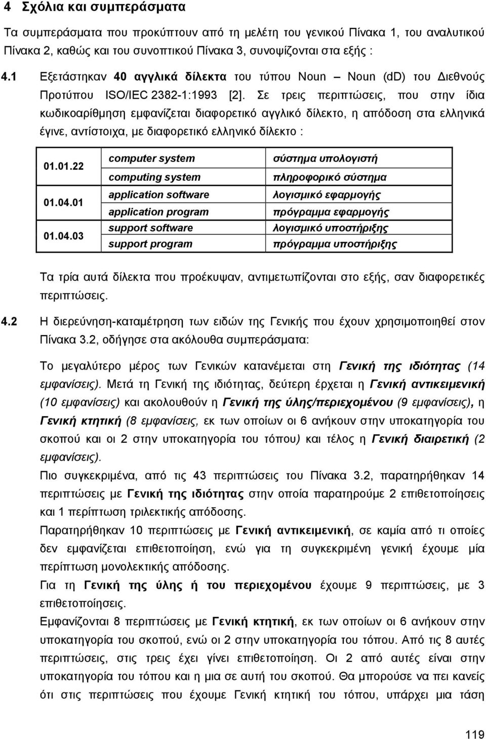 Σε τρεις περιπτώσεις, που στην ίδια κωδικοαρίθμηση εμφανίζεται διαφορετικό αγγλικό δίλεκτο, η απόδοση στα ελληνικά έγινε, αντίστοιχα, με διαφορετικό ελληνικό δίλεκτο : 01.01.22 01.04.