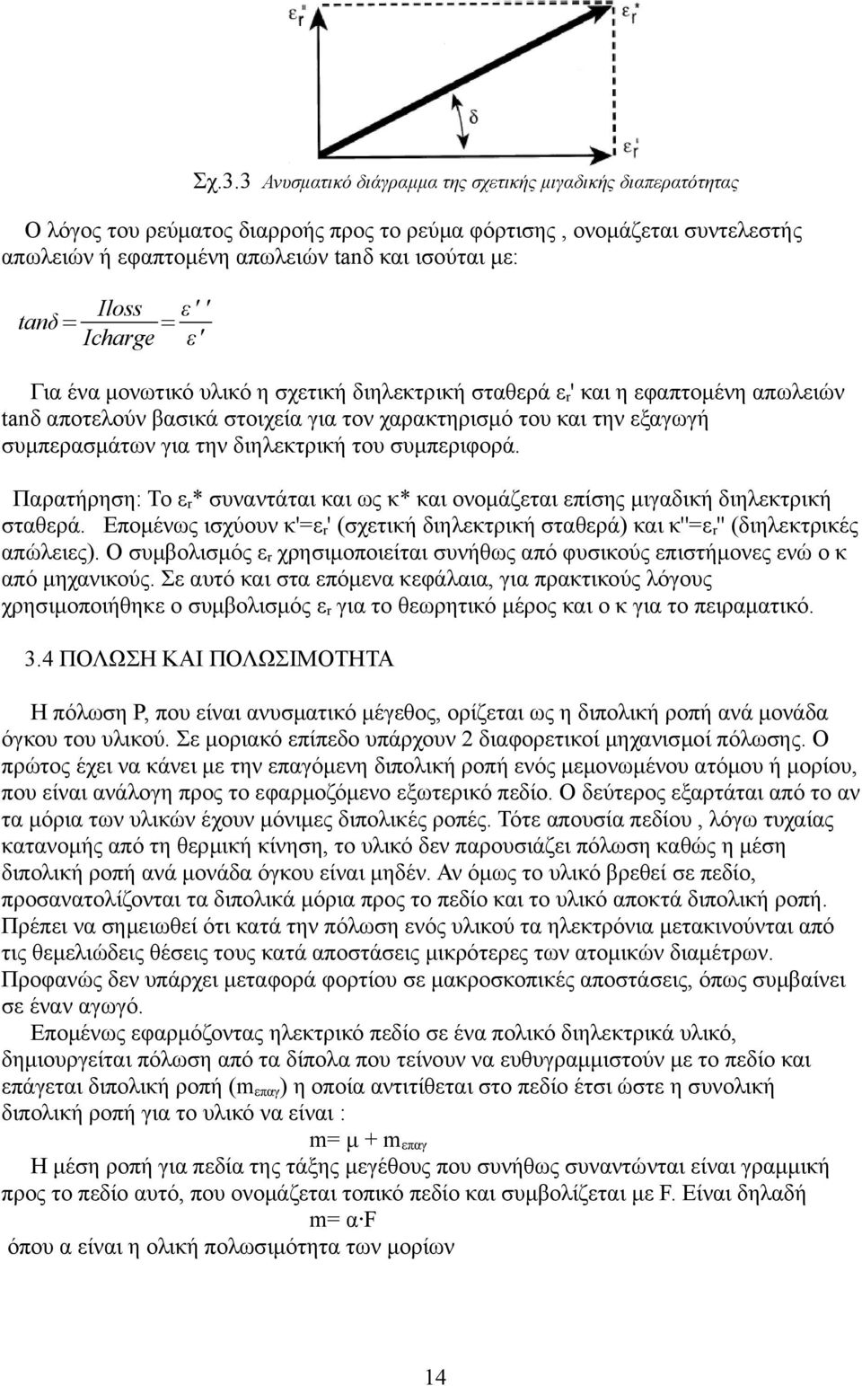 για την διηλεκτρική του συμπεριφορά. Παρατήρηση: Το εr* συναντάται και ως κ* και ονομάζεται επίσης μιγαδική διηλεκτρική σταθερά.