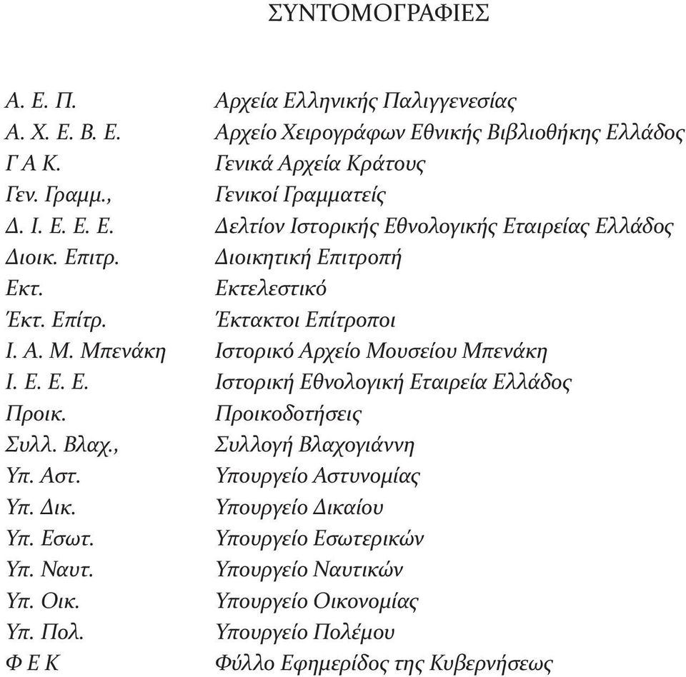 Μ. Μπενάκη Ιστορικό Αρχείο Μουσείου Μπενάκη Ι. Ε. Ε. Ε. Ιστορική Εθνολογική Εταιρεία Ελλάδος Προικ. Προικοδοτήσεις Συλλ. Βλαχ., Συλλογή Βλαχογιάννη Υπ. Αστ.