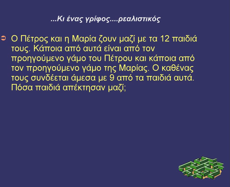 Κάποια από αυτά είναι από τον προηγούμενο γάμο του Πέτρου και κάποια