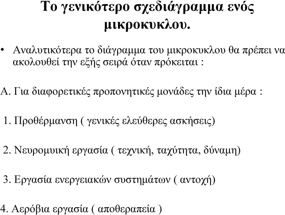 πρόκειται : Α. Για διαφορετικές προπονητικές μονάδες την ίδια μέρα : 1.