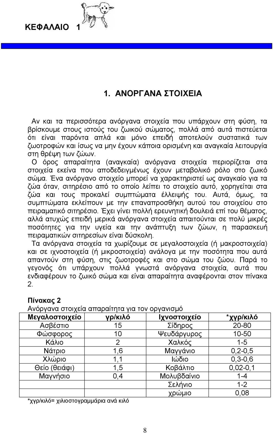 αποτελούν συστατικά των ζωοτροφών και ίσως να μην έχουν κάποια ορισμένη και αναγκαία λειτουργία στη θρέψη των ζώων.