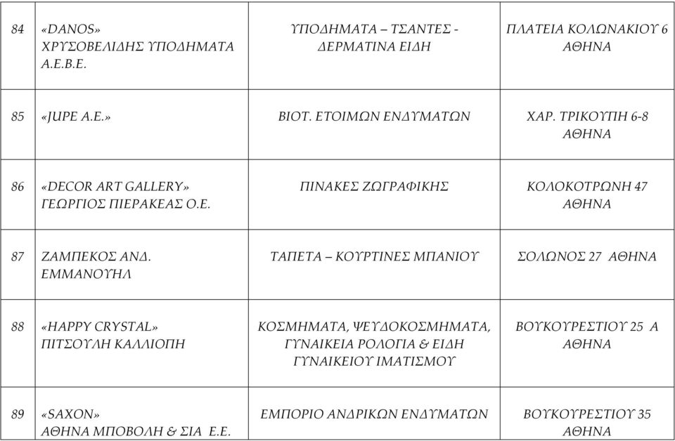 ΕΜΜΑΝΟΥΗΛ ΤΑΠΕΤΑ ΚΟΥΡΤΙΝΕΣ ΜΠΑΝΙΟΥ ΣΟΛΩΝΟΣ 27 88 «HAPPY CRYSTAL» ΠΙΤΣΟΥΛΗ ΚΑΛΛΙΟΠΗ ΚΟΣΜΗΜΑΤΑ, ΨΕΥΔΟΚΟΣΜΗΜΑΤΑ, ΓΥΝΑΙΚΕΙΑ