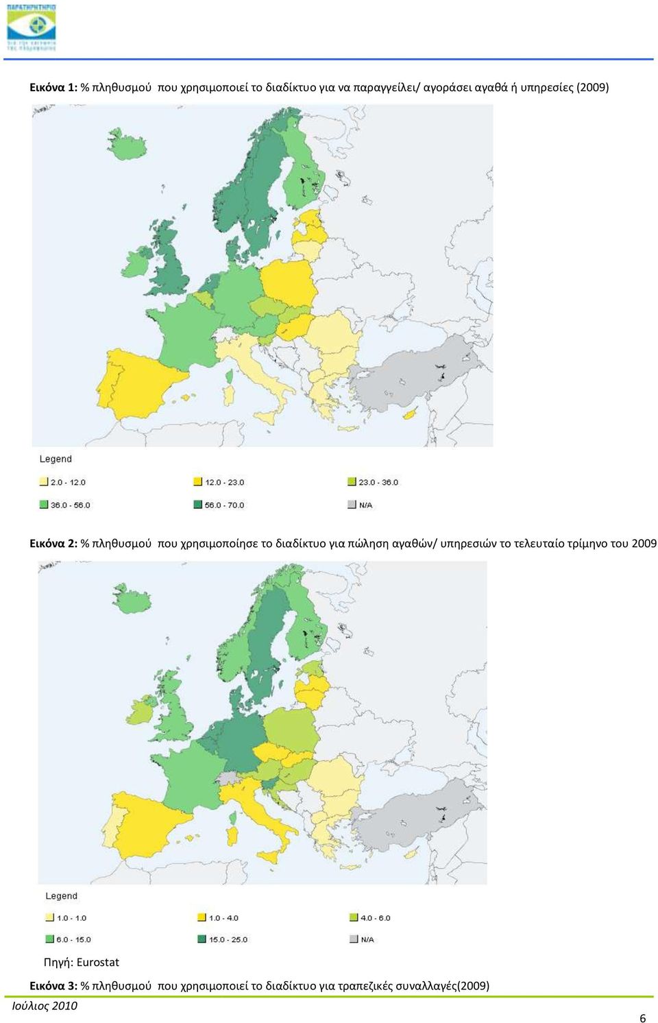 διαδίκτυο για πϊλθςθ αγακϊν/ υπθρεςιϊν το τελευταίο τρίμθνο του 2009 Πθγι: