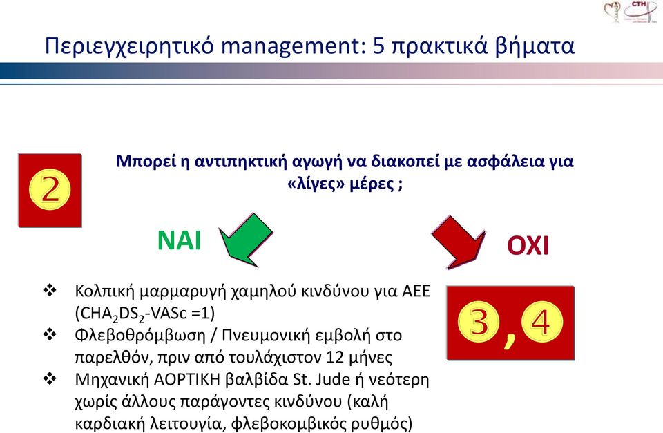 Φλεβοθρόμβωση / Πνευμονική εμβολή στο παρελθόν, πριν από τουλάχιστον 12 μήνες Μηχανική ΑΟΡΤΙΚΗ