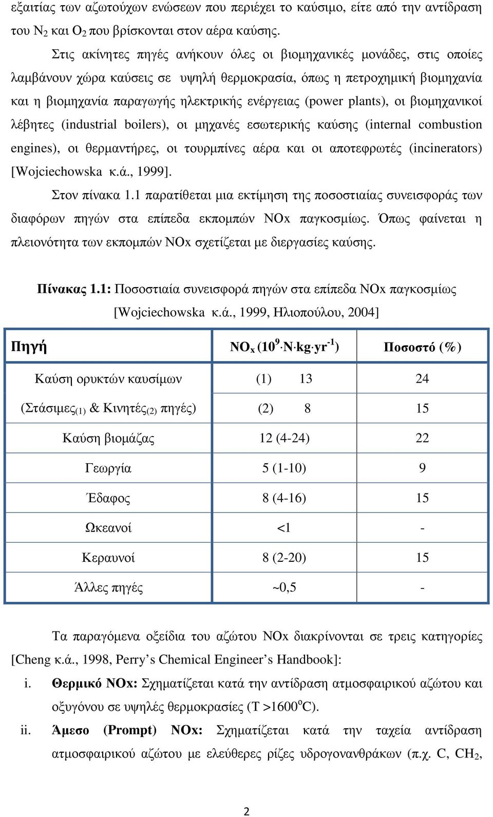 plants), οι βιοµηχανικοί λέβητες (industrial boilers), οι µηχανές εσωτερικής καύσης (internal combustion engines), οι θερµαντήρες, οι τουρµπίνες αέρα και οι αποτεφρωτές (incinerators) [Wojciechowska