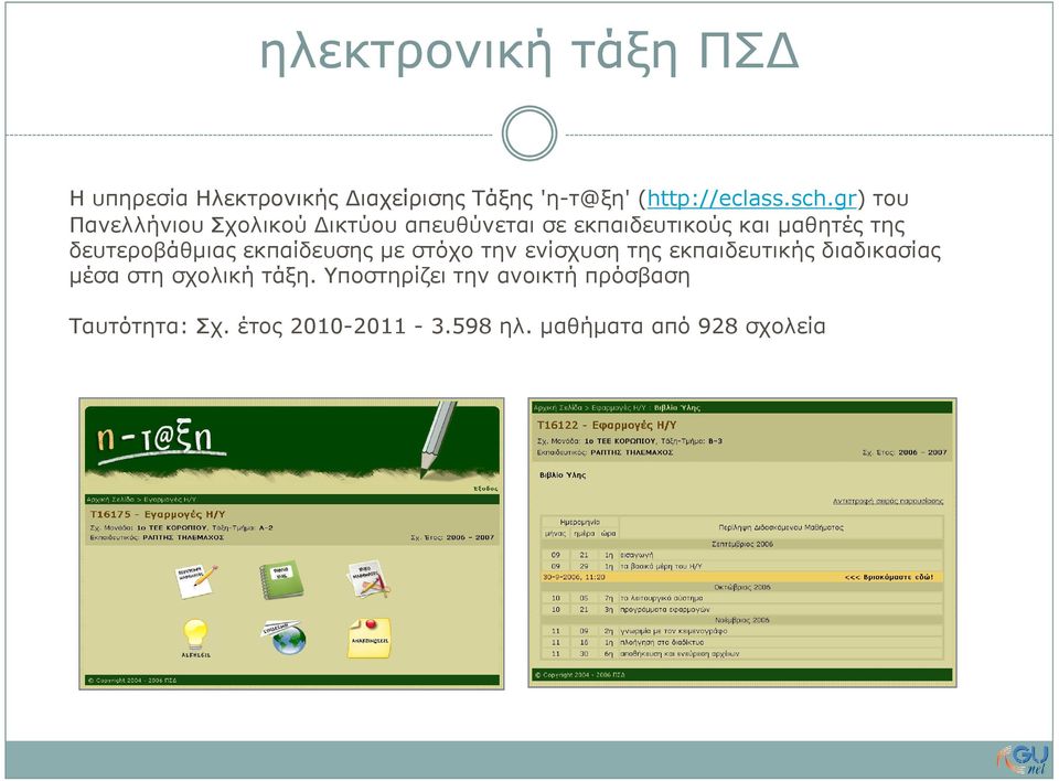 δευτεροβάθµιας εκπαίδευσης µε στόχο την ενίσχυση της εκπαιδευτικής διαδικασίας µέσα στη