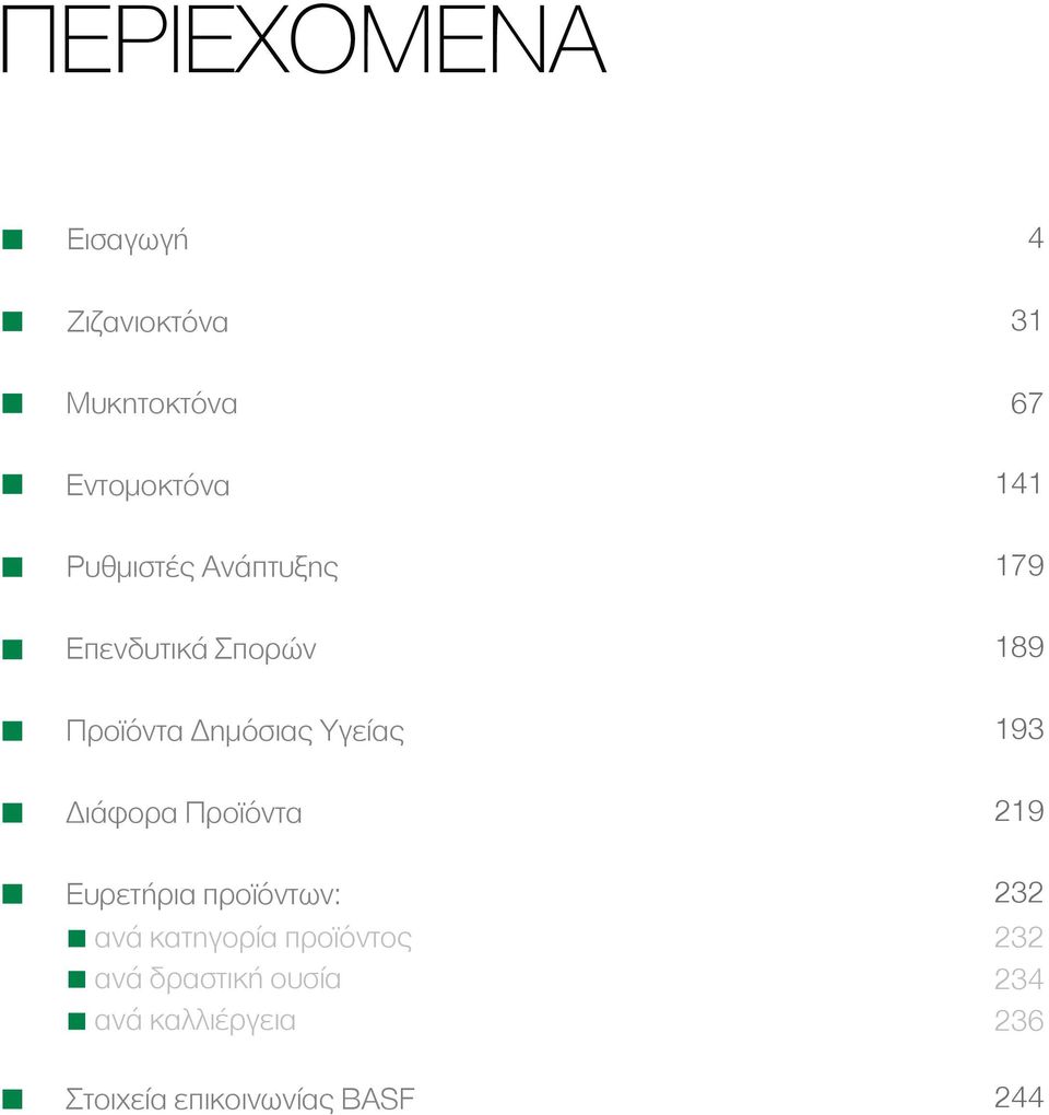 Ευρετήρια προϊόντων: ανά κατηγορία προϊόντος ανά δραστική ουσία ανά