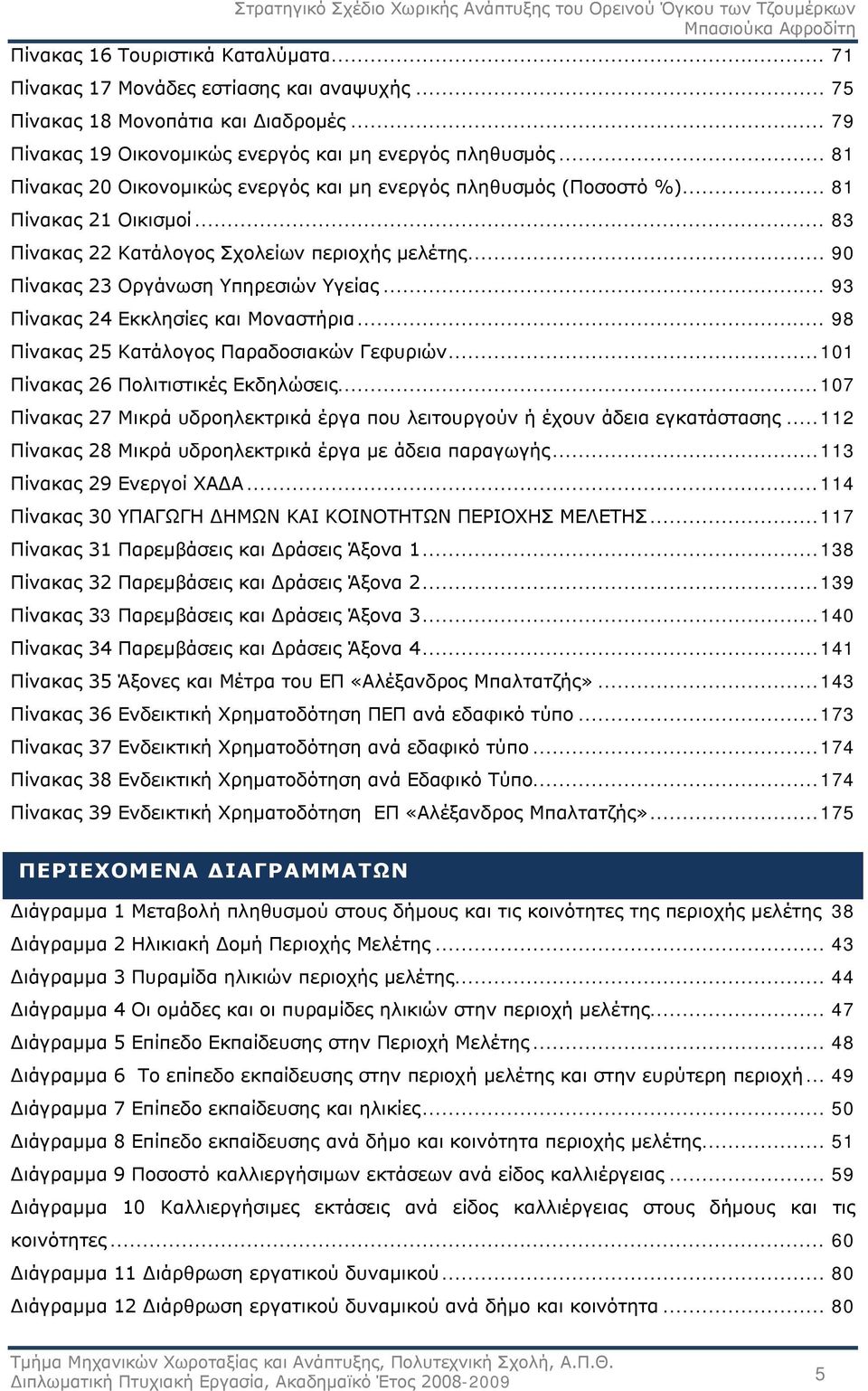 .. 93 Πίνακας 24 Εκκλησίες και Μοναστήρια... 98 Πίνακας 25 Κατάλογος Παραδοσιακών Γεφυριών... 101 Πίνακας 26 Πολιτιστικές Εκδηλώσεις.