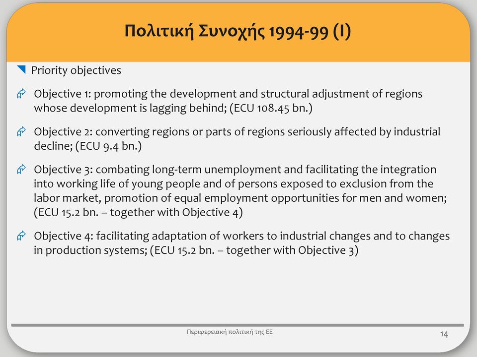 ) Objective 3: combating long-term unemployment and facilitating the integration into working life of young people and of persons exposed to exclusion from the labor market, promotion