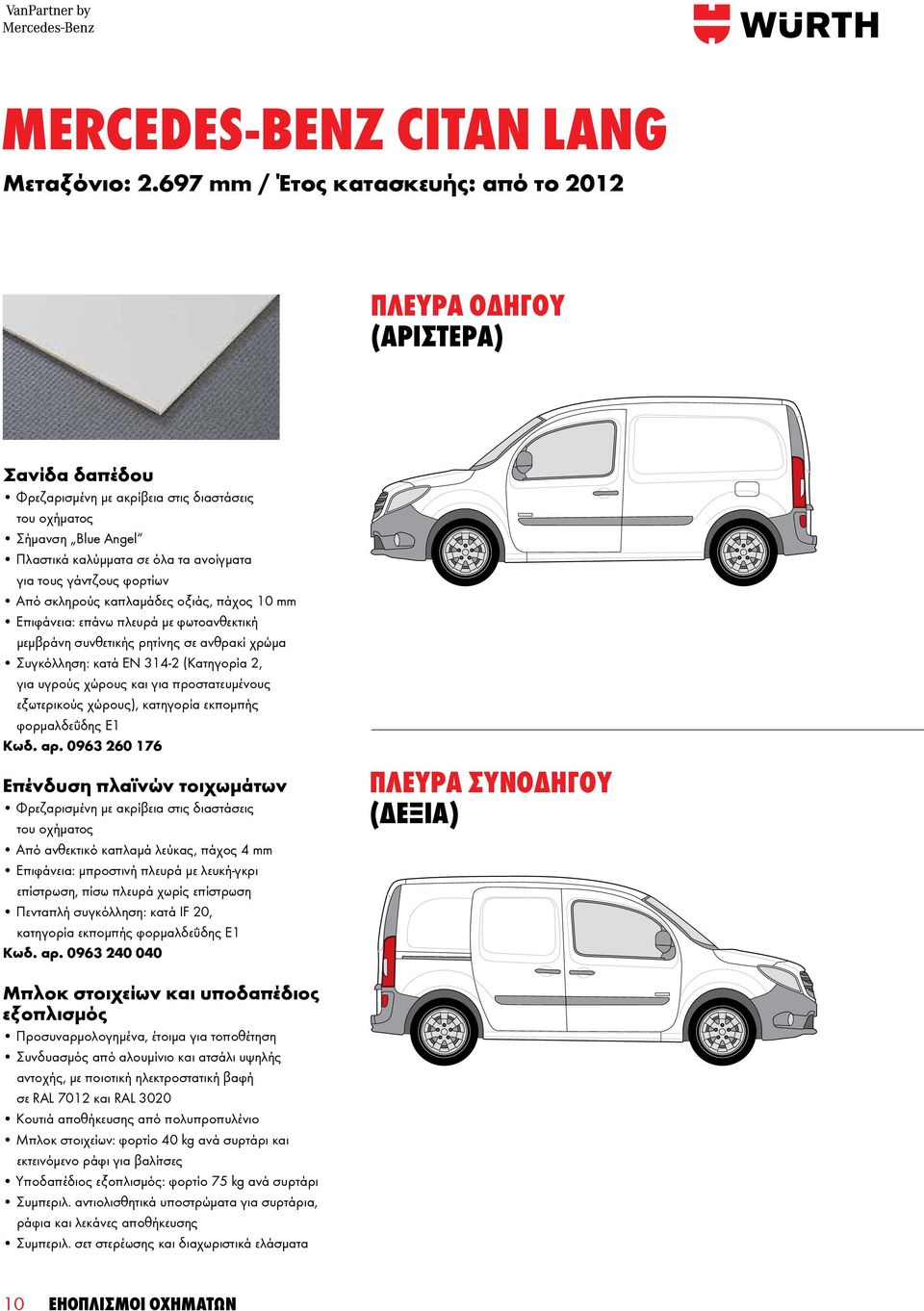 de Mercedes-Benz Citan Kasten, lang, Heckfluegeltuer, 1 Schiebetuer (201 1:30 L: 4.321 B: 1.829 H: 1.839 R: 2.