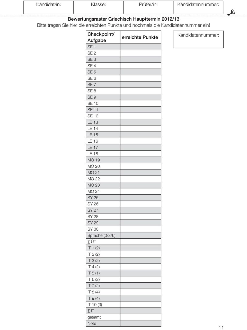 Checkpoint/ Aufgabe SE 1 SE 2 SE 3 SE 4 SE 5 SE 6 SE 7 SE 8 SE 9 SE 10 SE 11 SE 12 LE 13 LE 14 LE 15 LE 16 LE 17 LE 18 MO 19 MO 20 MO